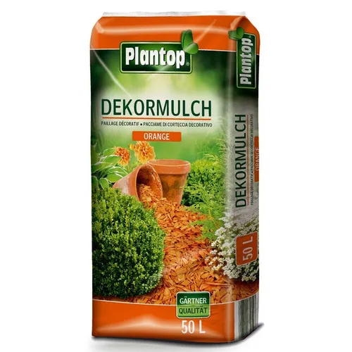 1000Angebote Dekormulch Plantop 50 Liter Orange Garten Deko-Mulch Rindenmulch Dekor 115458