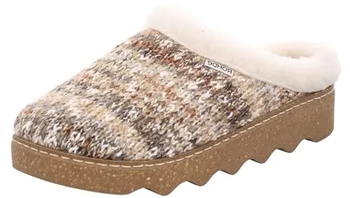 Rohde Damen Clog Foggia-D 6116 mit Warmfutter - Kuscheliger Clog in Beige mit hochwertigem Textil-Obermaterial und auffälliger Strickoptik. Das weiche Fußbett sorgt für angenehmen Tragekomfort, ideal für viele Kombinationen.