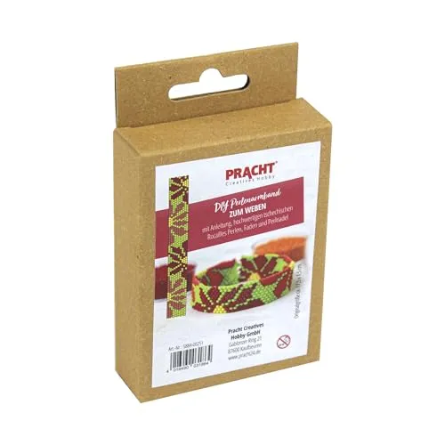 Pracht Creatives Hobby 5884-00251 - DIY Bastelset zum Gestalten eines Blumen-Perlenarmbands, mit grünen und bunten Miyuki-Perlen, Gesamtgröße ca. 17,5 x 1,5 cm