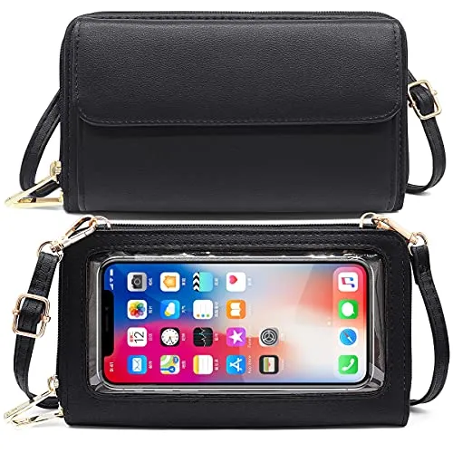 HNOOM Handytasche zum Umhängen Damen Handtasche Touchscreen Handytasche mit Geldbörse RFID Schutz Handy Geldbeutel Umhängetasche Damen Klein Crossbody Schultertasche Passt Handy unter 6,9