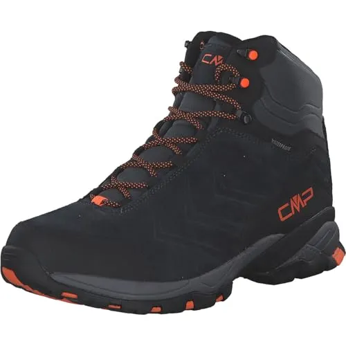 CMP Melnick Mid Trekking Shoes WP b.blue-flamingo fluo (38NP) 47 - Wanderschuhe mit wasserdichter Climaprotect-Membran und robuster CMP FullOn GRIP-Sohle für optimalen Halt auf jedem Terrain. Ideal für stilbewusste Outdoor-Enthusiasten.