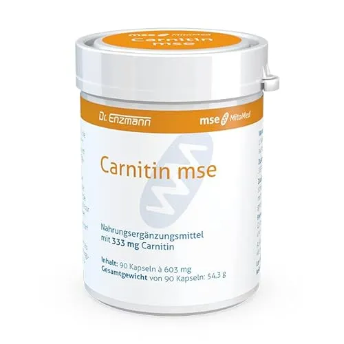 Carnitin mse Kapseln - Carnitin mse Kapseln – für die Unterstützung der Zellenergie. Ideal für aktive Lebensstile und besondere Ernährungsformen. Frei von Allergenen und ohne Zusatzstoffe.