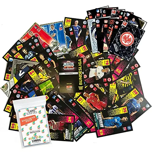 collect-it.de MY HOME OF CARDS + TOYS Exklusive Sleeves im Bundle mit Topps Match Attax 2022/23-100 Verschiedene, zufällige Karten inkl. Sonderkarten