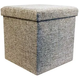 Echtwerk Sitzhocker Store Cube, mit Stauraum, bis 300 kg, Stoff, grau, faltbar, 38 x 38 x 38cm
