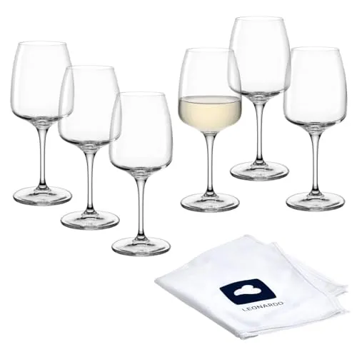 LEONARDO HOME Rieslinggläser CESTI 6er Set - Weißweingläser mit elegantem Design, spülmaschinenfest und stoßfest – ideal für den täglichen Gebrauch und ein Hauch italienischer Eleganz für jeden Anlass.