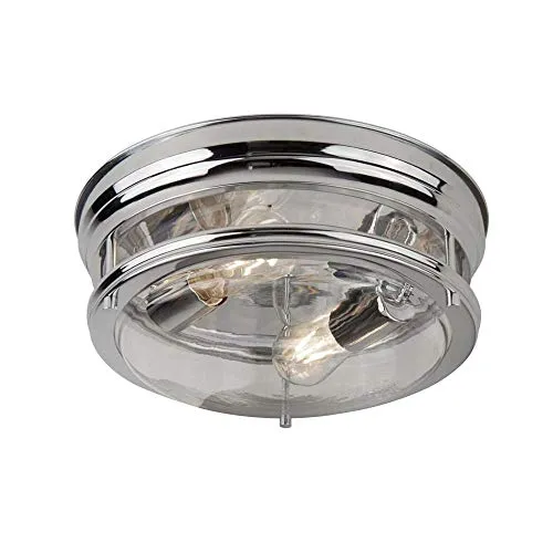 Edinburgh 2-flammige Deckenleuchte Chrom mit Klarglas IP44 von Searchlight