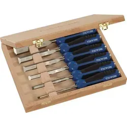 TECWERK Stechbeitelsatz 6-tlg. 2-K Heft - Eisenwaren – Hochwertiger Stechbeitelsatz mit ergonomischem 2-Komponenten-Heft für präzises Arbeiten und langlebige Nutzung.