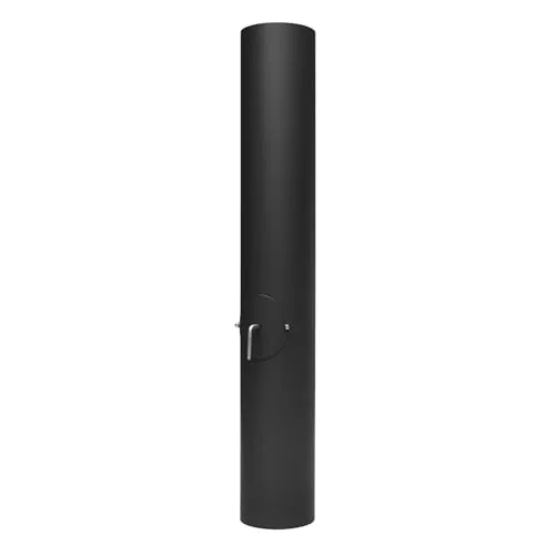 raik Rauchrohr mit Zugregulierung 150 mm - 1000 mm schwarz - Hochwertiges Rauchrohr mit Zugregulierung, Reinigungsöffnung und Kondensatring. Ideal für den professionellen Einsatz, aus 2 mm starkem Stahlblech in hitzebeständiger Senotherm-Schwarz-Lackierung.