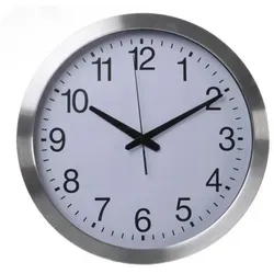 Perel Funkwanduhr DCF77, 40 cm, Aluminium, Silber - Elegante, runde Funk-Wanduhr mit 40 cm Durchmesser. Automatische Zeitumstellung und gut lesbares Zifferblatt – ideal für jedes Zuhause oder Büro.