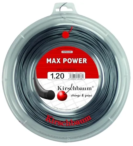 Max Powerroll Anthrazit, 1,20 m x 200 m - Tennissaiten aus hochwertigem Monofilament (Co-) Polyester, ideal für optimale Spielkontrolle und Langlebigkeit auf dem Platz.
