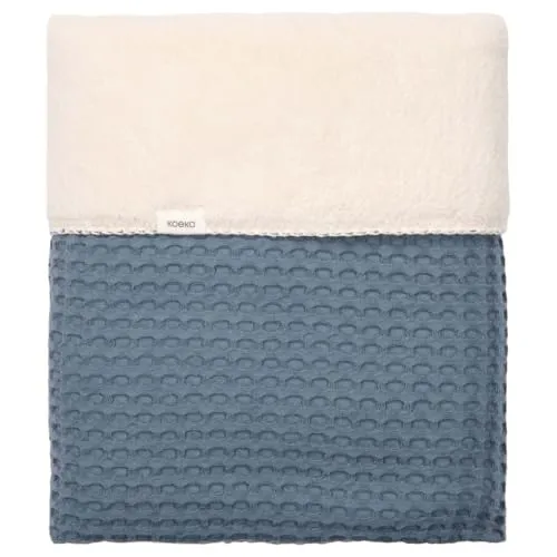 Koeka Babybettdecke - Schmusedecke - Kuscheldecke - Mit Cotton Fleece Gefuttert - Amsterdam - Waffelstoff Aus Baumwolle - Atmungsaktiv - Abwaschbar -