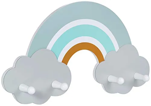 Kindsgut Regenbogen-Garderobe für Babys und Kleinkinder - Hochwertige Holzgarderobe im Regenbogendesign mit 4 Haken – ideal für Ordnung im Kinderzimmer oder Flur, kindgerecht und stilvoll.