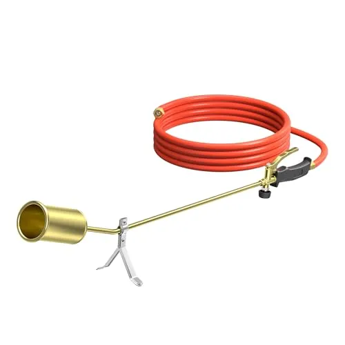 WilTec Unkrautbrenner Gasbrenner Abflammgerät - Effektiver Unkrautvernichter für den Außenbereich mit einer Temperatur von bis zu 2000°C. Ideal für die schnelle Bekämpfung von grünem Unkraut im Garten.