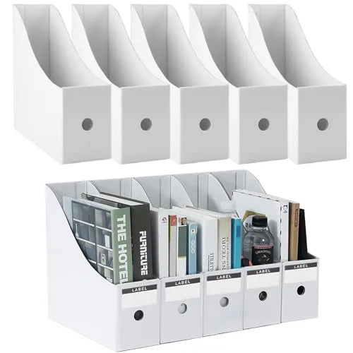 Shodiffy Zeitschriftenhalter Kraftpapier 10 Stück Zeitschriftensammle Aktenhalter A4 Schreibtisch Stehsammler Pappe Schreibtisch Organizer für Datei Ordner Schreibwaren Bürobedarf