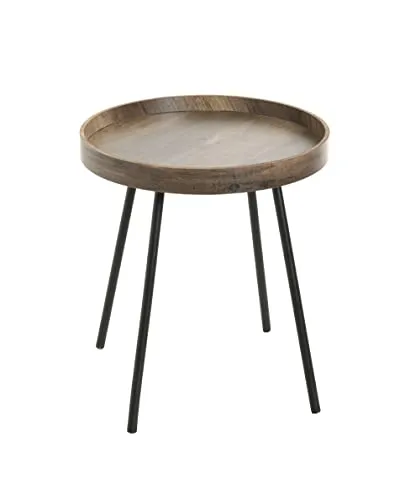 Haku-Möbel Beistelltisch 25885, rund in Eiche - Sonstige Kleinmöbel mit stabilen Stahlgestell, ideal für jeden Raum. Tischplatte aus MDF in Eiche, belastbar bis 6 kg und bietet hohe Standfestigkeit.