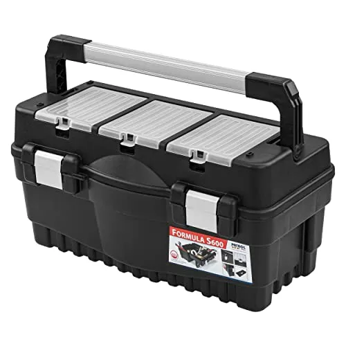 Werkzeugkoffer L Organizer Angelkiste leer Angelzubehör Kleinteile Kunststoff Transportbox Metallverschlüssen tragbarer Fischerei Tackle Beutel Zubehör Speicher Angelhaken Angelrute Angelleine