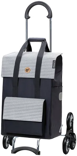Andersen Einkaufstrolley Scala Sh. Milla - Treppensteiger, 54 l, Tragkraft 40 kg, blau - Einkaufstaschen & Einkaufstrolleys, ideal für Treppen, wasserabweisend, abklappbarer Griff und 2 Dreikranzrollen für müheloses Manövrieren.