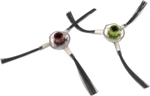 vhbw 2x Seitenbürste kompatibel mit Ecovacs Deebot Ozmo 950, 930 Saugroboter - Reinigungsbürsten Set, links/rechts, grau / rot / grün