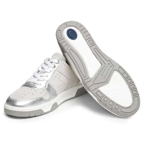 VITAFORM Sneaker Damen Weite H Nubukleder weiß/Silber, 39 - Bequemer Damen Sneaker aus widerstandsfähigem Nubukleder. Das atmungsaktive Komfortfußbett mit Luftpolster sorgt für optimalen Komfort und Unterstützung. Ideal für den täglichen Einsatz.