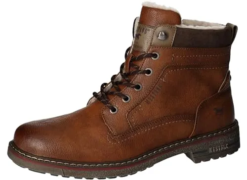 MUSTANG 4201602 307 Stiefel braun 41 EU - Wanderschuhe in Größe 41, stilvoller Cognac-Farbton, ideal für Outdoor-Abenteuer mit bequemem Schnürverschluss und robustem Gummi-/Synthetiksohle.