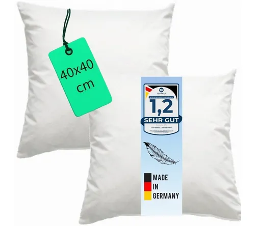 Luxusfeder Kissenfüllung 2er Set 40x40 cm - Füllungen, 100% Federn für optimalen Komfort und Made in Germany Qualität, ideal für gemütliche Sofas.