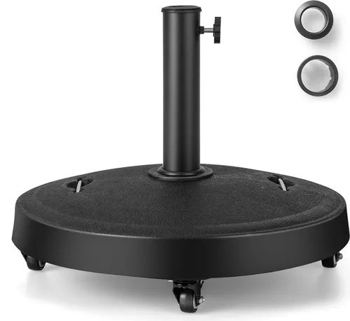 GOPLUS Sonnenschirmständer mit Rollen in schwarz von Goplus