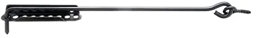 Alberts 204242 Sturmhaken | mit Feststellplatte oder Ösen auf Platten | schwarz | Länge 400 mm | Haken-Ø 8 mm