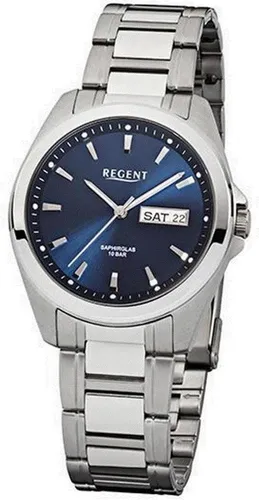 Regent 11150521 Herren-Armbanduhr - Elegante Edelstahl-Armbanduhr mit Saphirglas, wasserdicht bis 10 bar und Quarzwerk – ideal für stilbewusste Herren.
