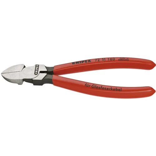 Knipex Seitenschneider für Lichtwellenleiter 160 mm - ideal zum präzisen Trennen von Glasfaserkabeln, induktiv gehärtete Schneidflächen für langlebige Leistung