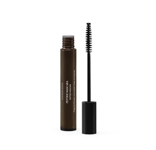 JUNGLÜCK Peptide Mascara - tiefschwarze Wimperntusche für dichte Wimpern - Die JUNGLÜCK Peptide Mascara sorgt für dichte, lange Wimpern in tiefschwarz. Wertvolle Inhaltsstoffe bieten sanfte Pflege und langanhaltenden Halt ohne Verschmieren, ideal für den täglichen Einsatz.
