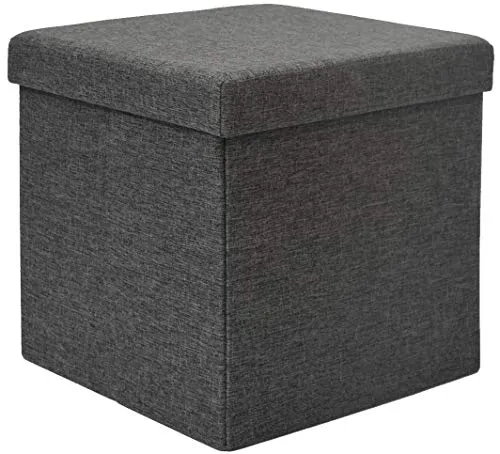 DuneDesign Faltbarer Sitzhocker 38cm - Stilvolle Hocker und vielseitiger Alleskönner mit 42L Stauraum, tragfähig bis 250kg und kinderleicht zusammenfaltbar für platzsparende Aufbewahrung.