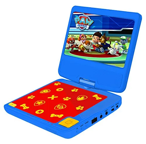 PAT PATROL Tragbarer DVD-Player - Tragbare CD-Player für Kinder mit 7'' LCD-Drehbildschirm, integriertem Parental Control und zwei Stereo-Lautsprechern – ideal für junge Fans von Pat Patrol.