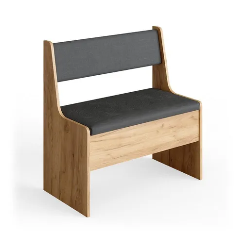 Vicco Sitzbank Roman, Sand/Anthrazit, 76 x 42 cm - Sitzbänke mit gepolsterter Rückenlehne und Truhenfunktion, ideal für Laminatböden und vielseitig kombinierbar.