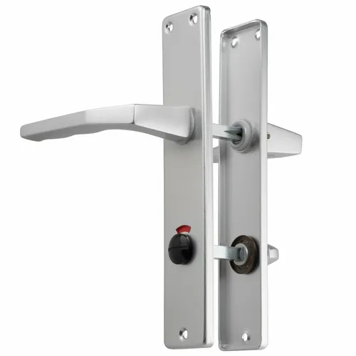 Drückergarnitur WC Alu F1 Griffe + Türschilder komplett