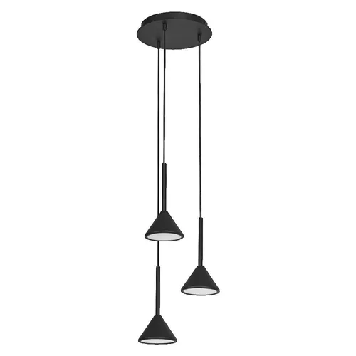 LEDVANCE Decor Fuji 3X Pendant PL 13W 930 Black - Stilvolle metallene Pendelleuchte, ideal für Innenräume wie Wohnzimmer oder Flure, mit einfachem Montagesystem und optionalem 1.5m Kabel.
