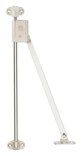 Hettich Klassik D Klappenhalter mit Lager L 258 D / 350, links, vernickelt - 16174 - Türsicherungen, langlebiger Klappenhalter für stabile und sichere Türöffnungen, ideal für Möbelbau und Renovierungen.