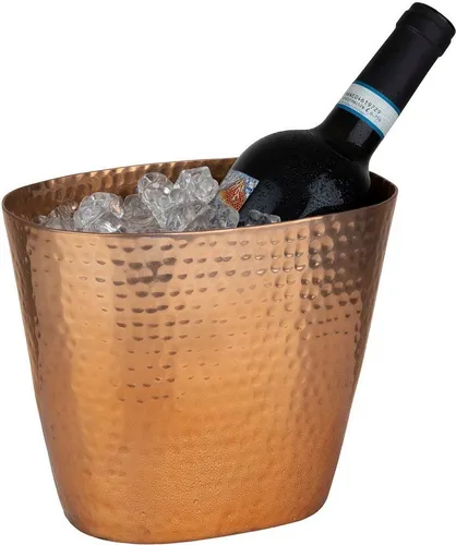 APS Wein- / Sektkühler 20,5 x 14 cm - Barzubehör für perfekt gekühlte Getränke, aus leichtem Aluminium mit gehämmerter Oberfläche und 2,1 Liter Fassungsvermögen.