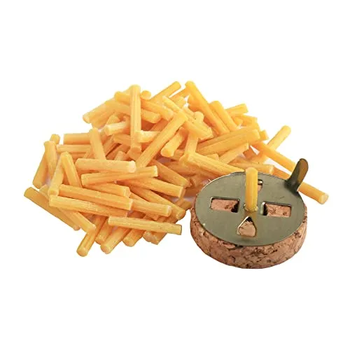 NKlaus 2 tlg. SET 10g (ca. 80 Stk) Echtes Bienenwachs Öllampendocht und 1x 3cm Schwimende Dochthalter 40804