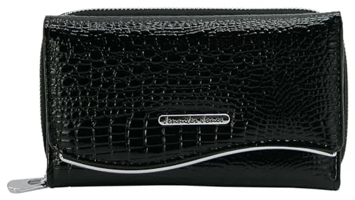 Jennifer Jones Echt-Leder Damen Geldbörse - Modische Croco Glanz Optik mit RFID-Schutz - Damen-Geldbörse aus hochwertigem Echt-Leder mit RFID-Schutz für Sicherheit. 10 Kartenfächer, elegant und praktisch – das perfekte Accessoire für stilbewusste Frauen!