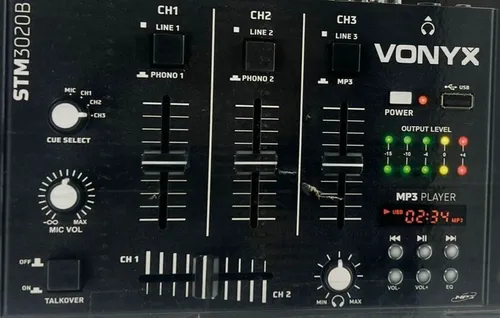 VONYX STM-3020B 6-Kanal Musik DJ Mixer USB/MP3 Schwarz NEU