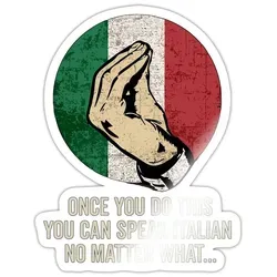 Spreadshirt Italienische Geste Humor Italien-Fans Sticker Aufkleber, 10 x 10 cm, Weiß glänzend - Weiß