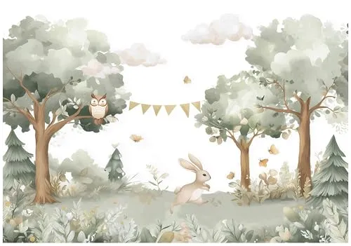 WallArena Vlies Fototapete Kinderzimmer 250x175 cm in grün von Wallarena