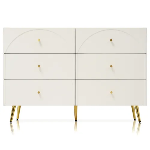 Elegantes Sideboard mit 6 Schubladen für Schlafzimmer & Wohnräume - Klassisches Design trifft Funktionalität: Dieses stilvolle Sideboard bietet großzügigen Stauraum mit sechs Schubladen und verstellbarem Fuß für optimale Anpassung. Ideal zur Aufbewahrung und für ein ordentlicheres Zuhause.