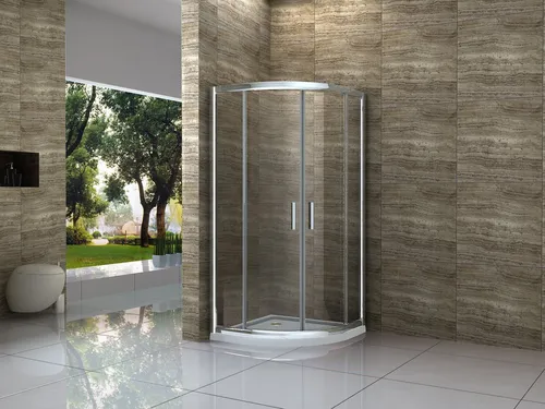 Alphabad Eckdusche BORGO 90 x 90 cm - Viertelkreis Duschkabine ohne Duschtasse - Eckduschen BORGO 90 x 90 cm, elegante Duschkabine mit 6 mm Sicherheitsglas und verchromten Aluminiumprofilen. Ideal für kleine Bäder dank praktischer Schiebetüren und einfacher Montage.