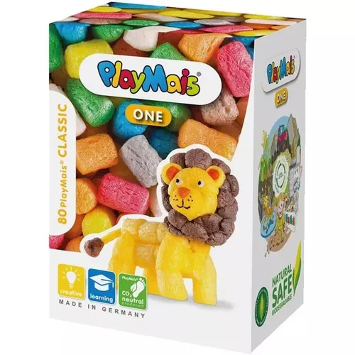 PlayMais ONE Lion - Löwenmotiv Bastelset mit 70 Teilen, fördert Kreativität und Feinmotorik, 100% biologisch abbaubar