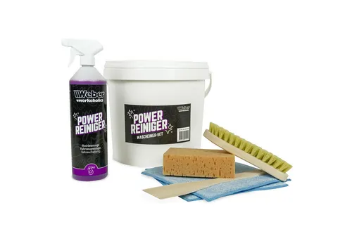 Weber GmbH Power Reiniger Wascheimer Set für Auto, Motorrad, Fahrrad & co Pflegeset (Set, [- Wascheimer Set, 12,8l Fassungsvermögen, mit umfangreichem Zubehör)