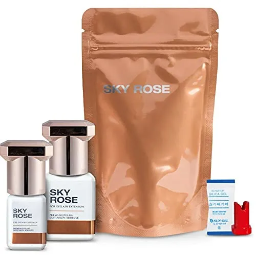 Wimpernkleber | Sky Glue (5ml, Deckelfarbe: Rose) Wimpernverlängerung | lange Haltbarkeit | Ultra Starker Halt | Wimpern | Lashes | neuer Kleber | von SKY, Typen:SKY Rose