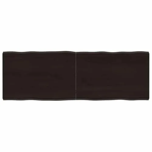 vidaXL Tischplatte 120x40x(2-4) cm aus massivem Eichenholz - Zubehör für Möbel: Handgefertigte Tischplatte mit einzigartiger Baumkante, sofort einsatzbereit dank behandelter Oberfläche und ideal für individuelle Tischgestaltungen.