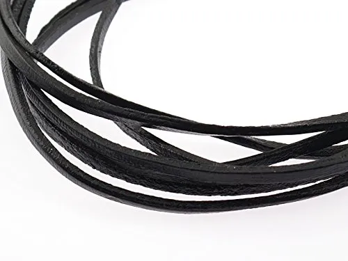 m echtes Lederband in schwarz, 3 mm breit 2