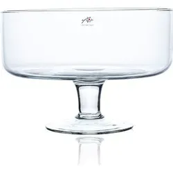 Dekoschale BOWL auf Fuß von Sandra Rich - 17,5 cm hoch - Moderne Glasschale mit elegantem Fuß, ideal für stilvolle Tischdekoration oder als Obstschale. Durchmesser von 24 cm und aus hochwertigem Glas gefertigt.